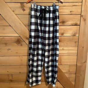 Followme Soft Buffalo Plaid Black and White Pajama Bottoms